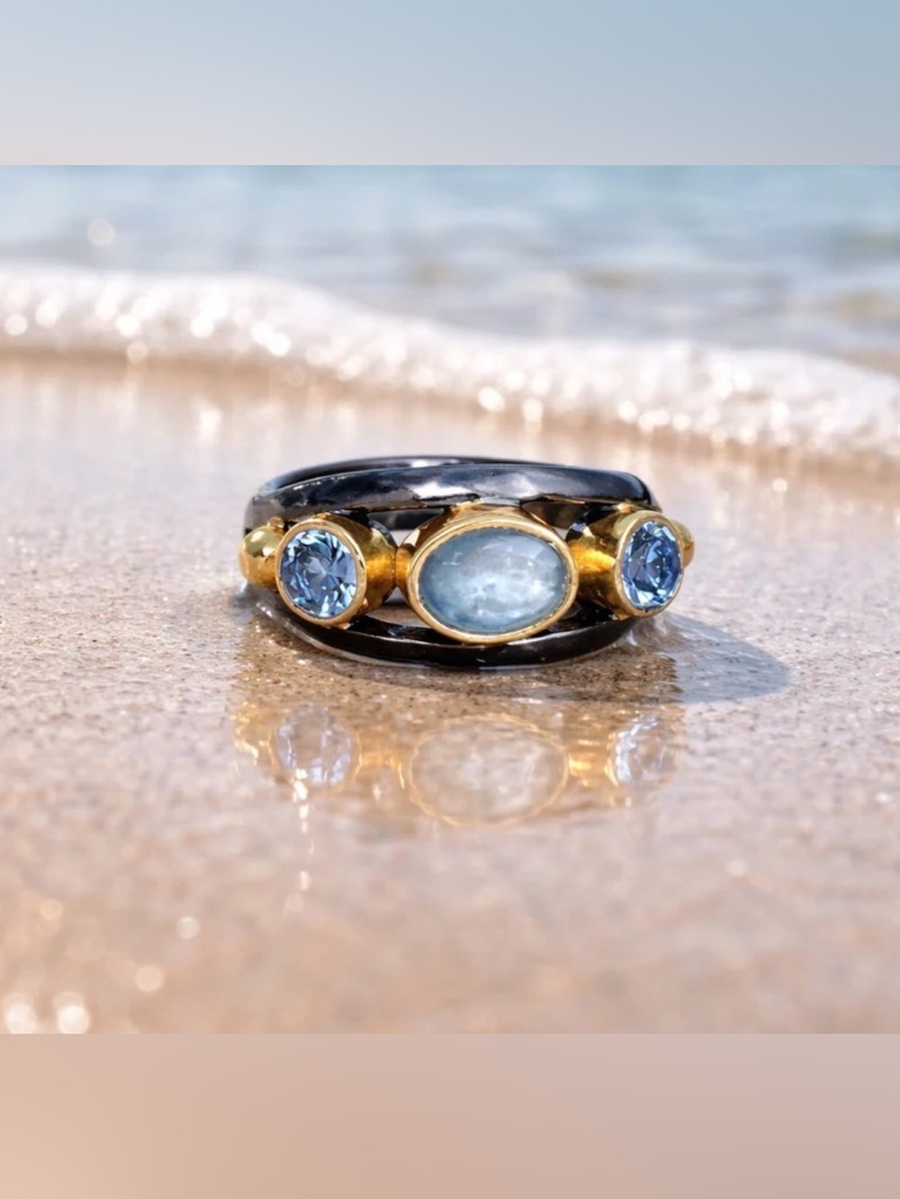 NEW! Kyanite & Topaz Ring - Picture 5 of 8